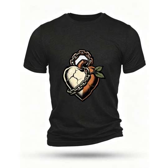 Black T-shirt, front print