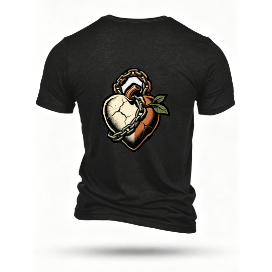 Black T-shirt, back print
