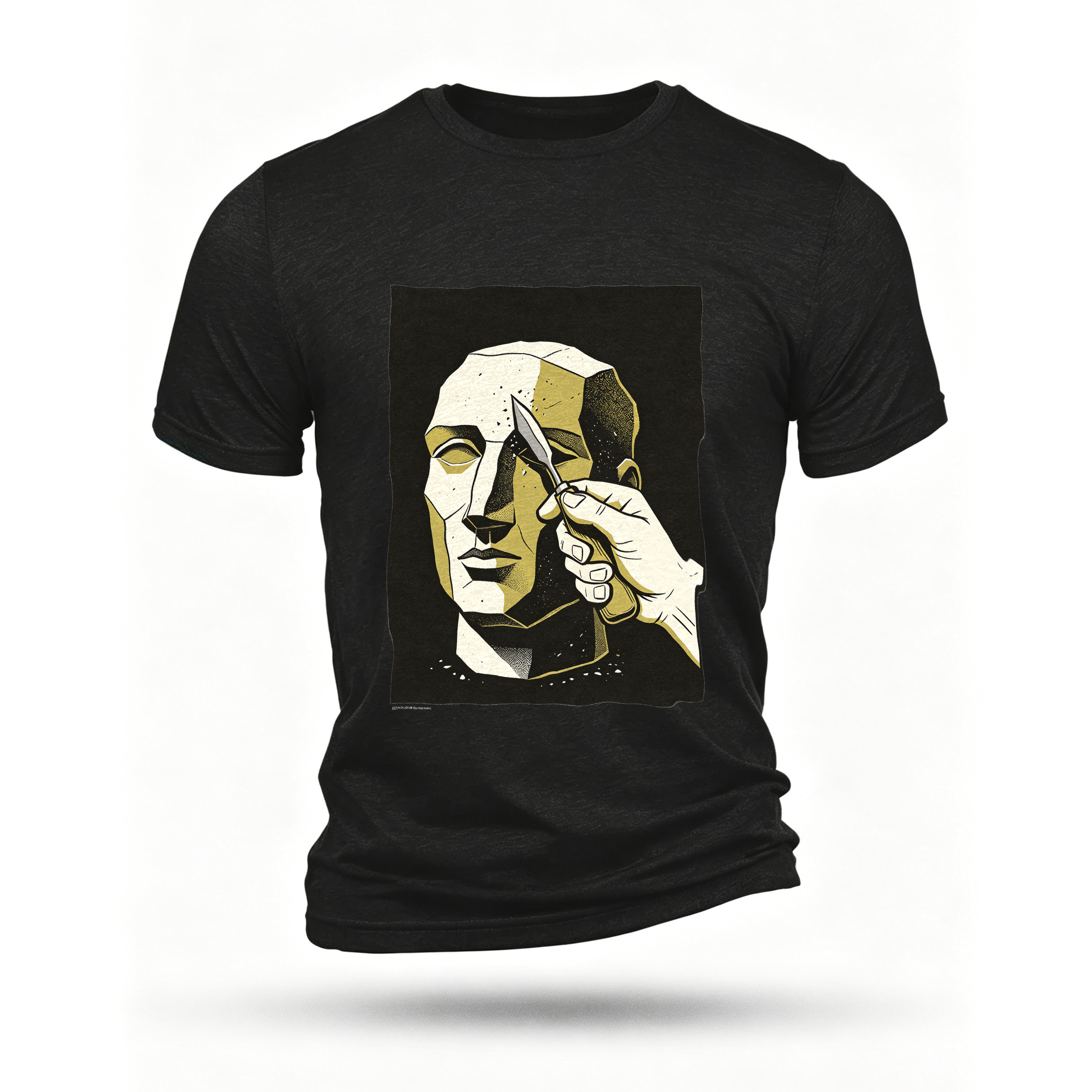 Black T-shirt, front print