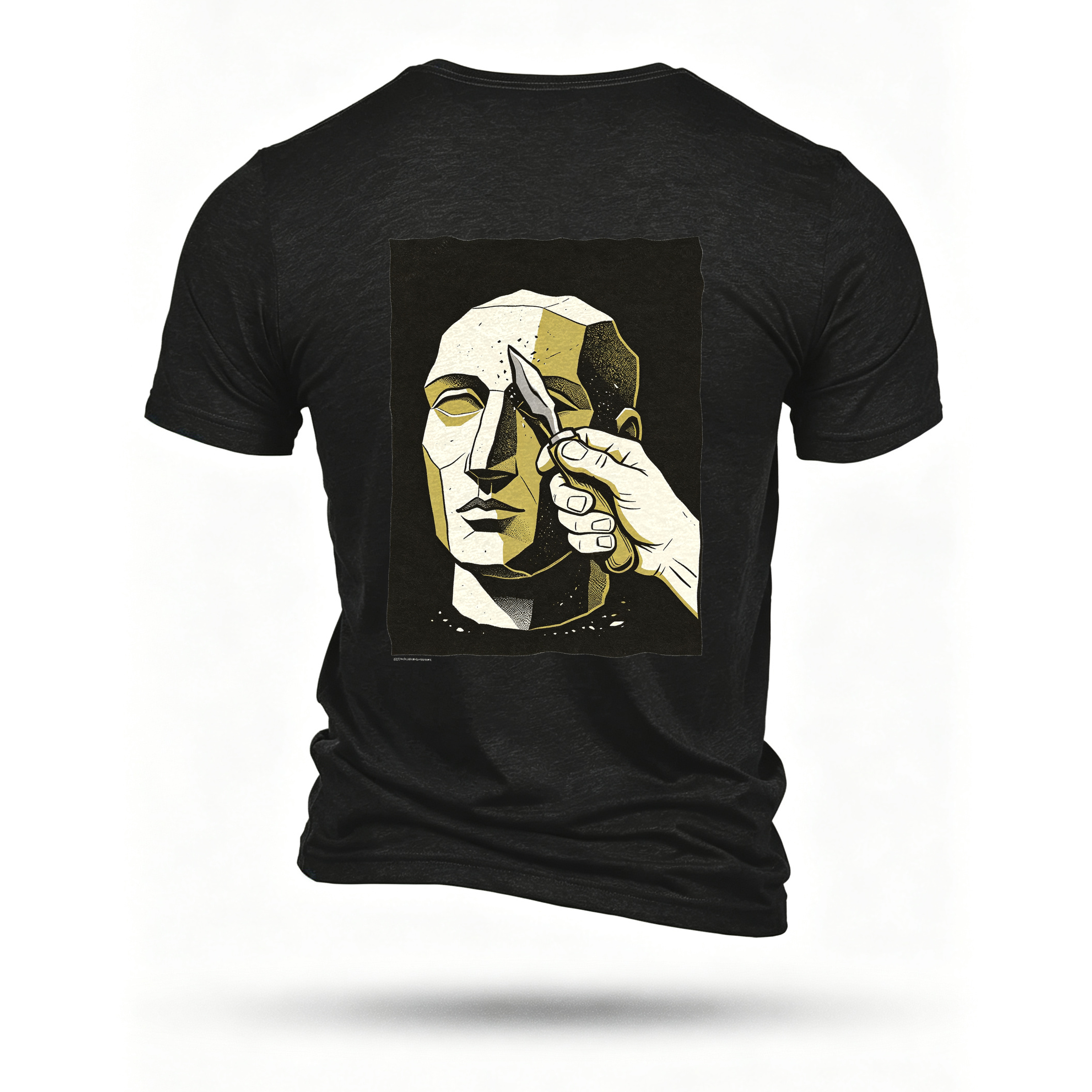 Black T-shirt, back print