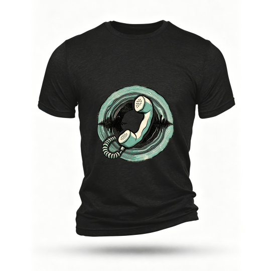 Black T-shirt, front print