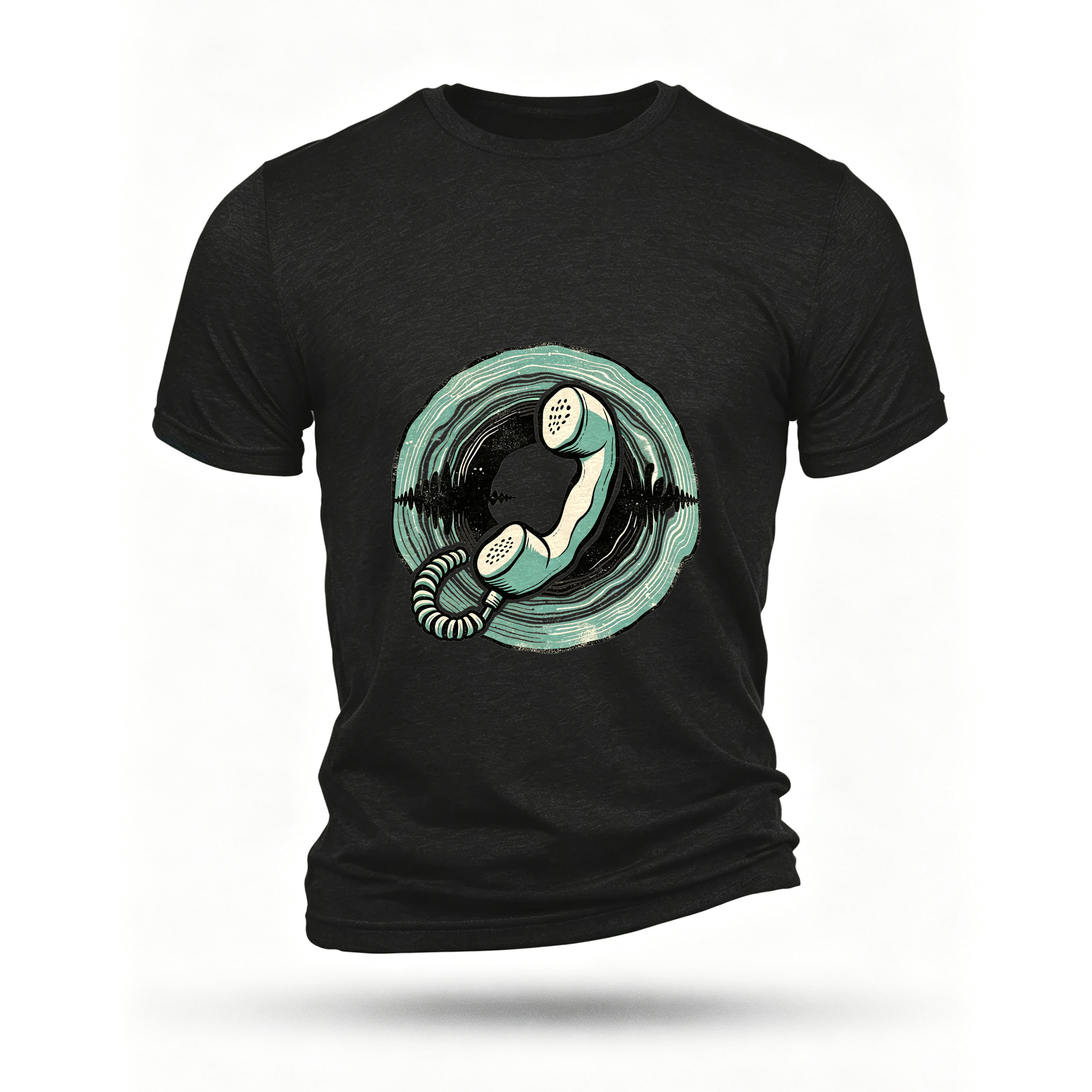 Black T-shirt, front print