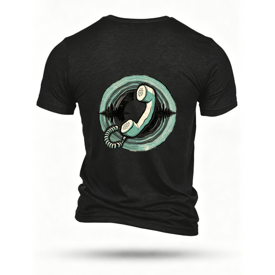Black T-shirt, back print