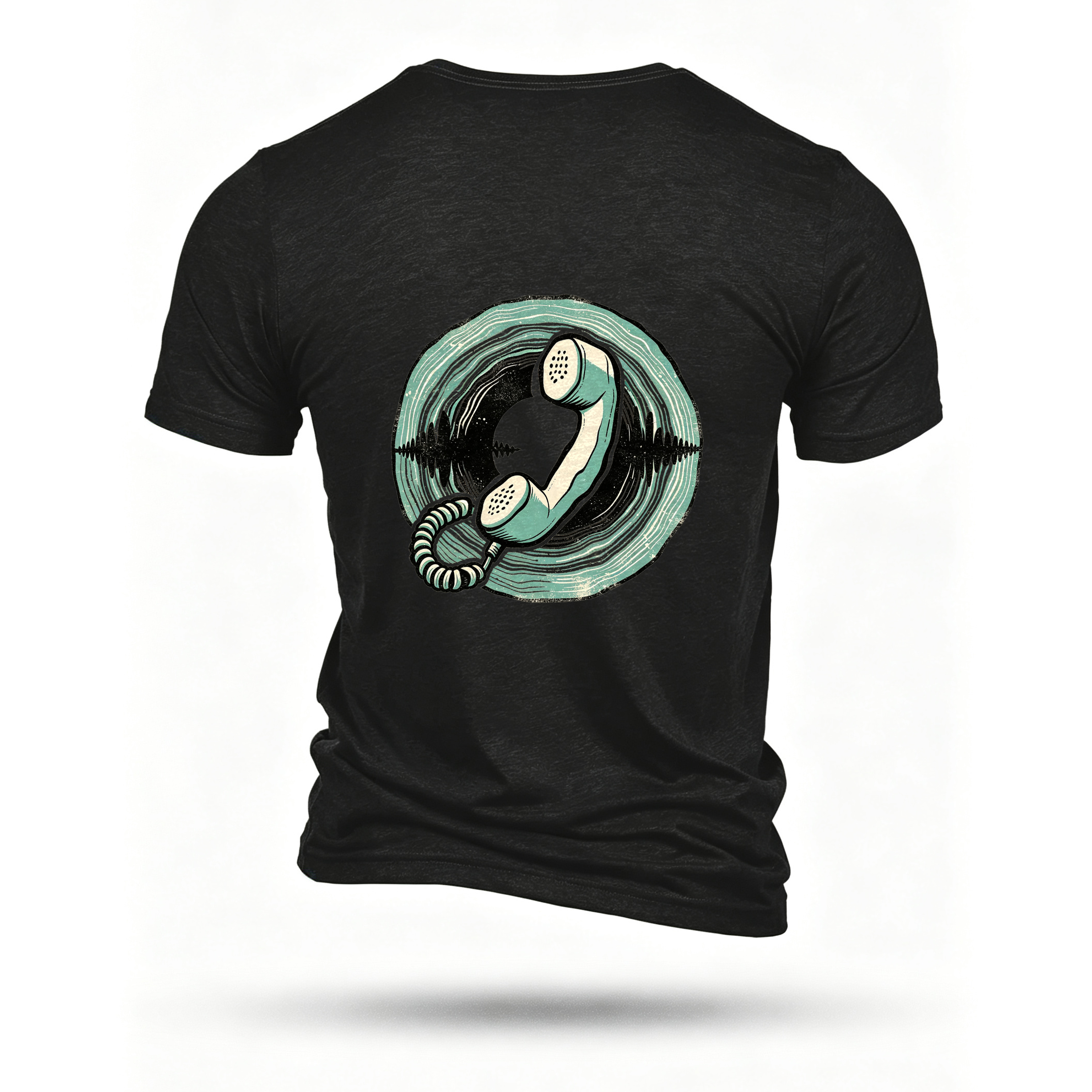 Black T-shirt, back print