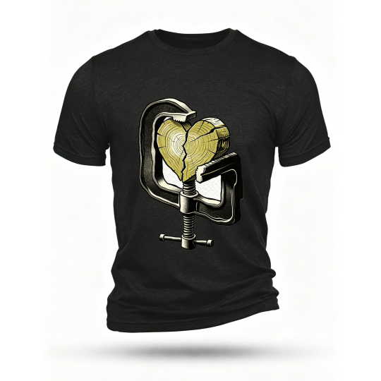 Black T-shirt, front print