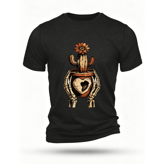 Black T-shirt, front print