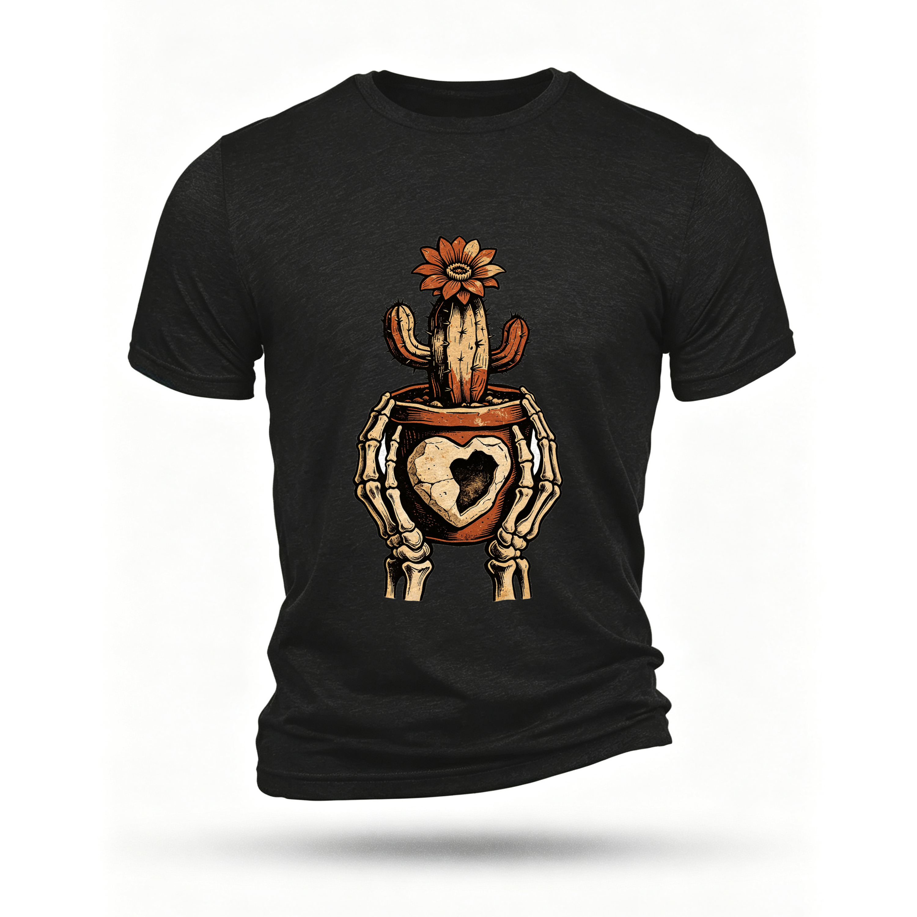 Black T-shirt, front print