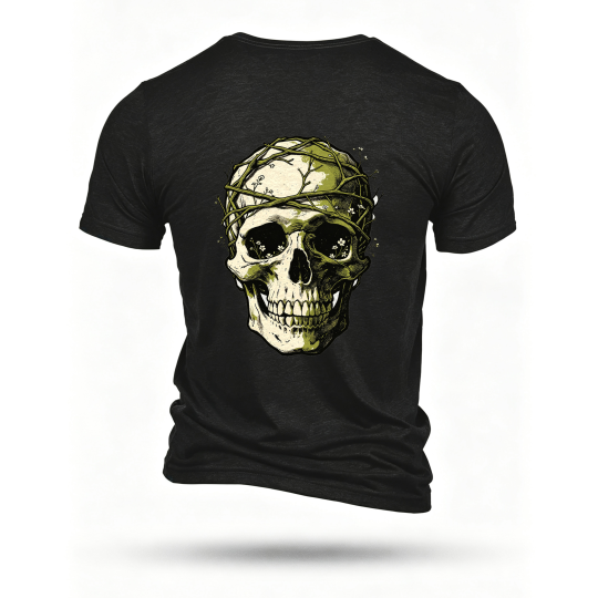 Black T-shirt, back print
