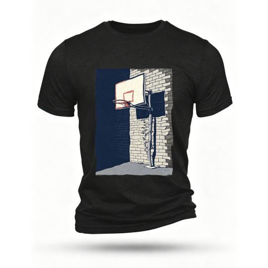 Black T-shirt, front print