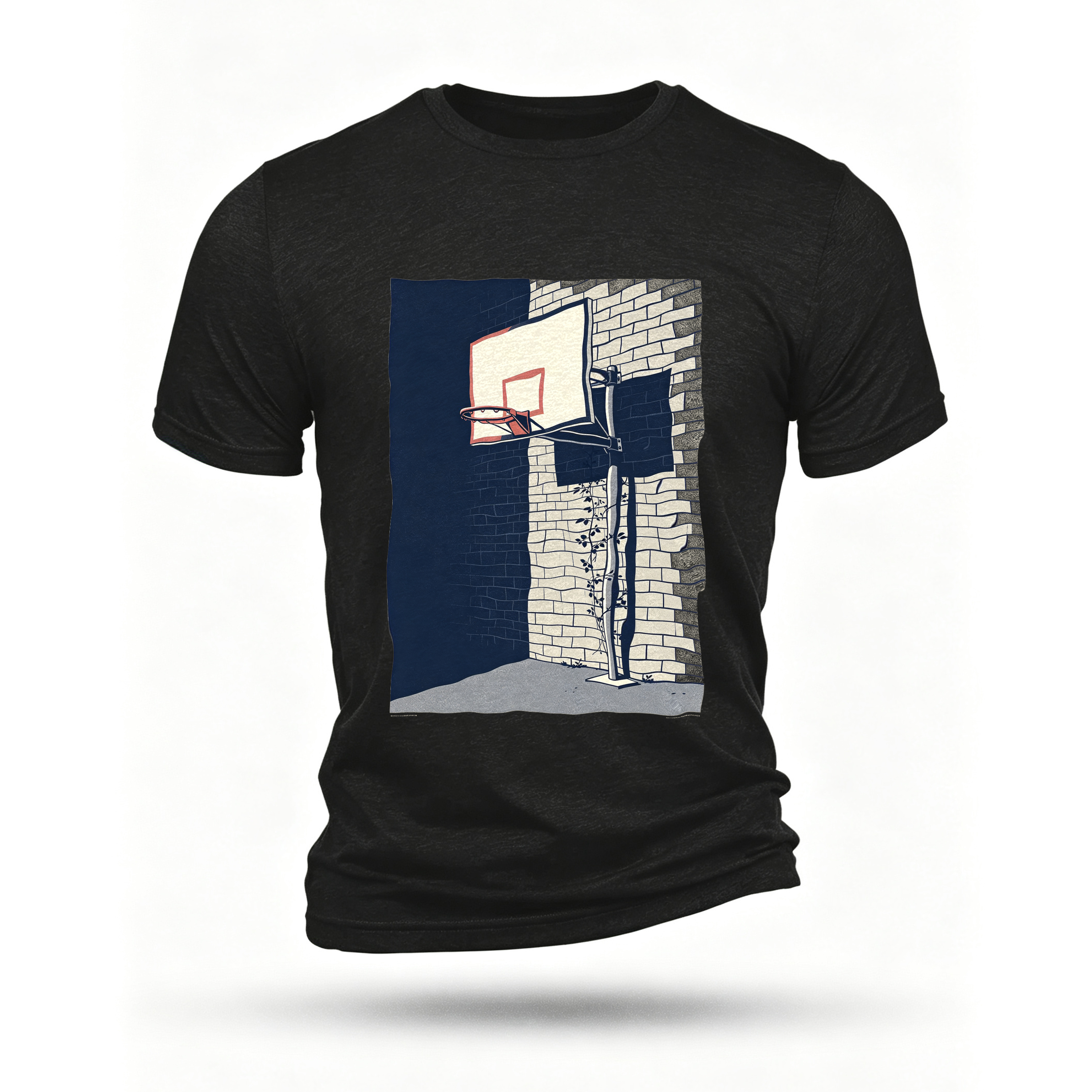 Black T-shirt, front print