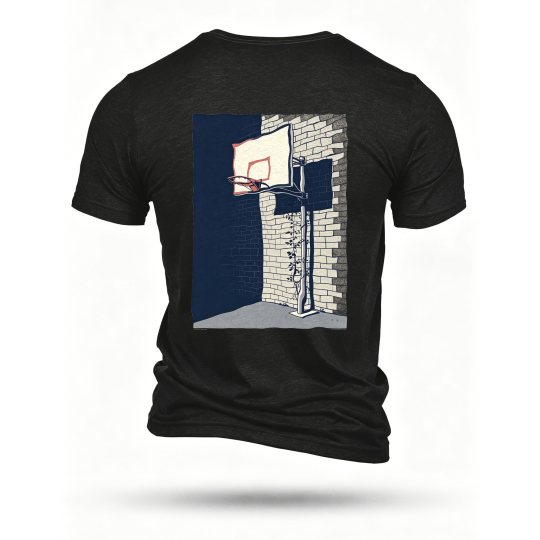 Black T-shirt, back print