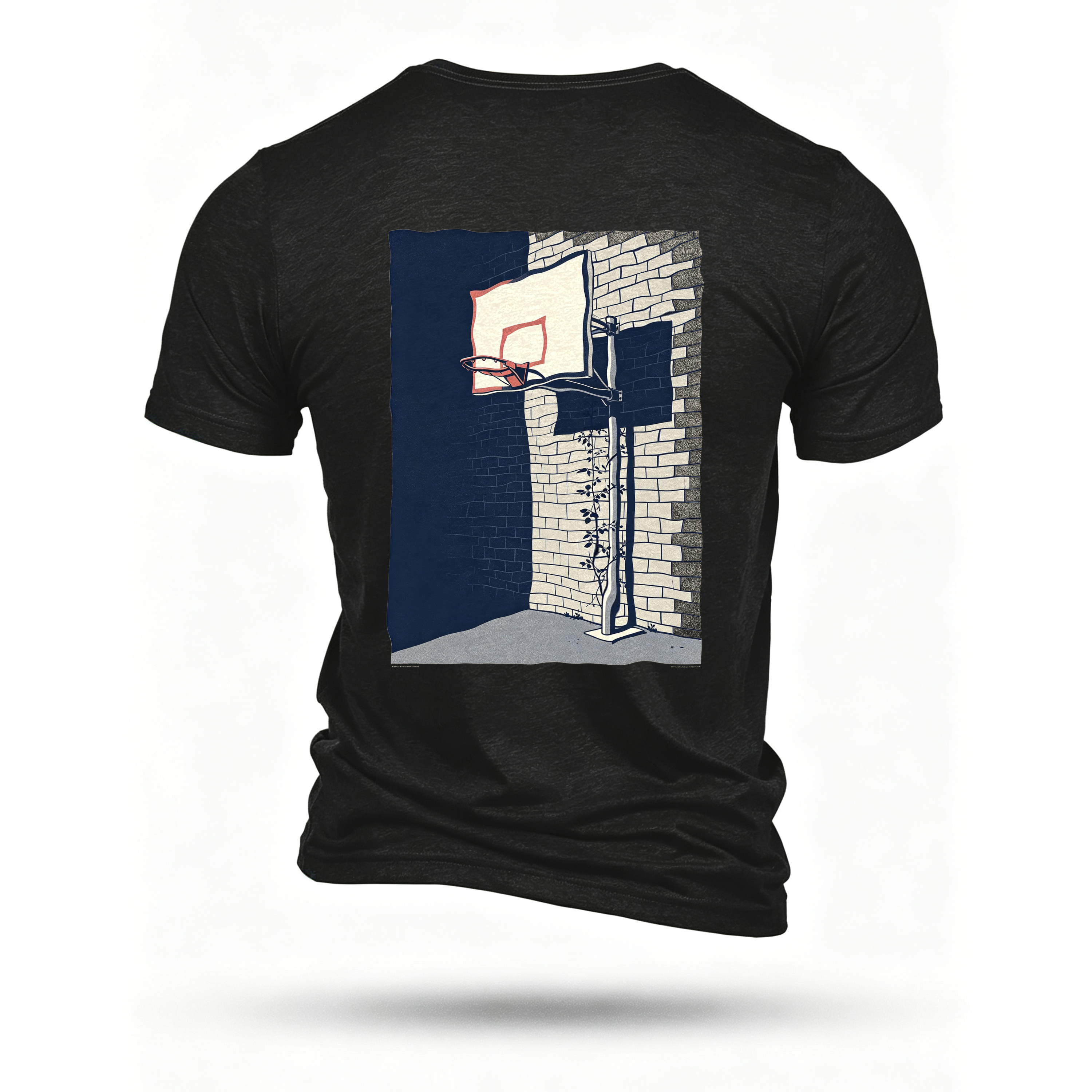 Black T-shirt, back print