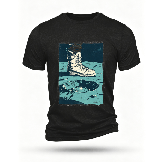 Black T-shirt, front print