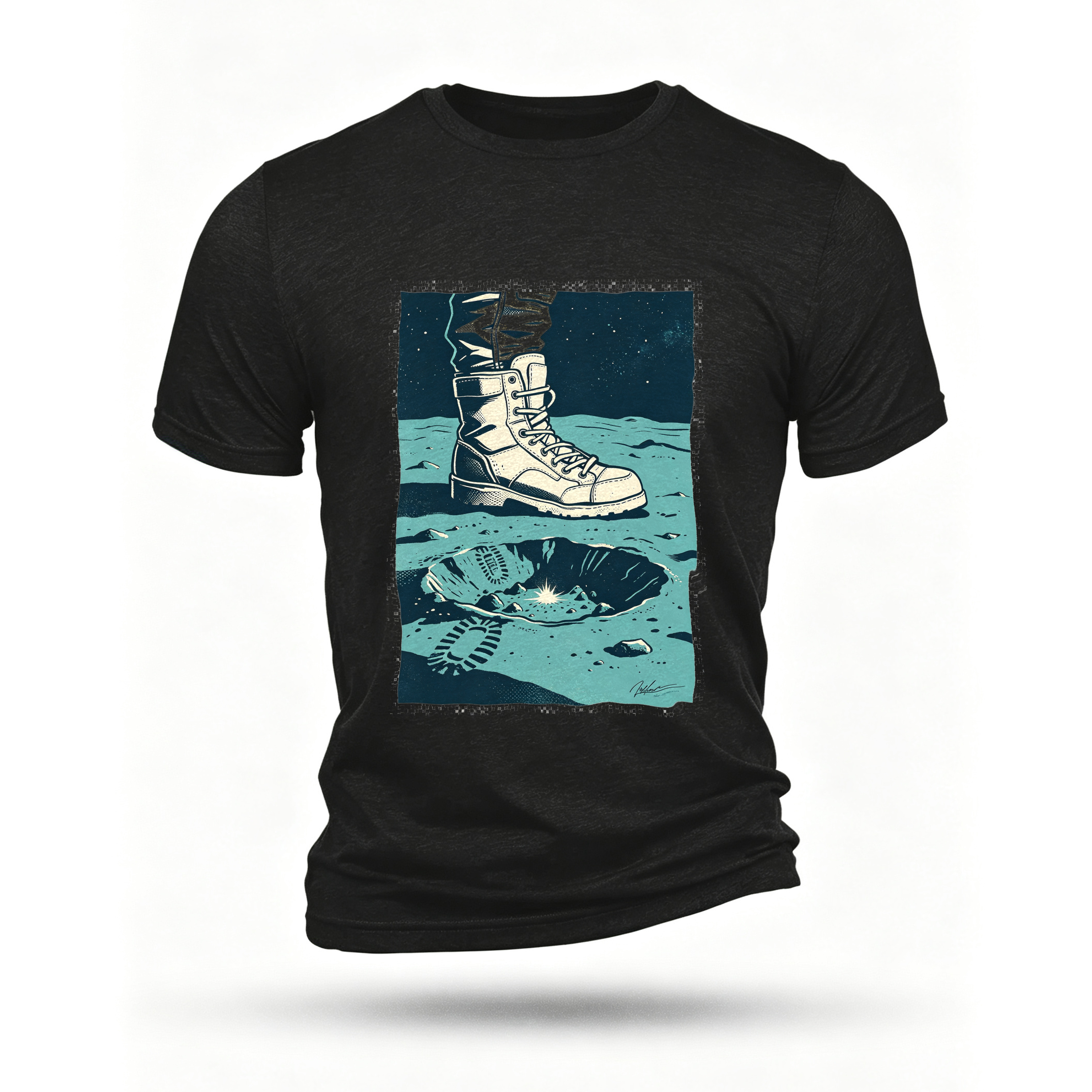 Black T-shirt, front print