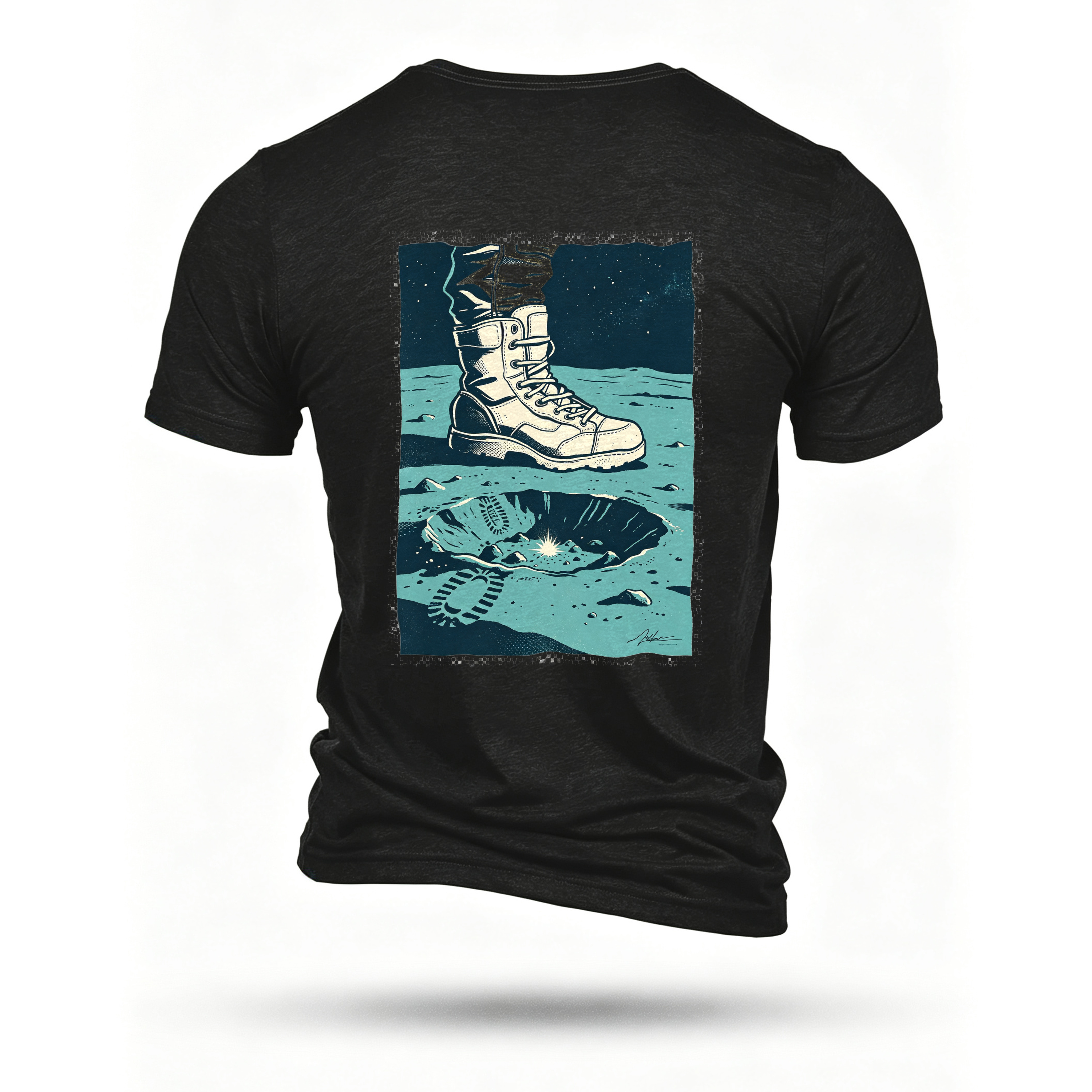 Black T-shirt, back print