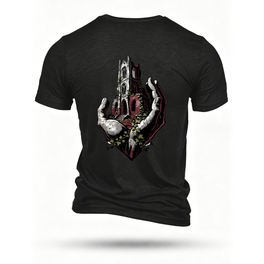 Black T-shirt, back print
