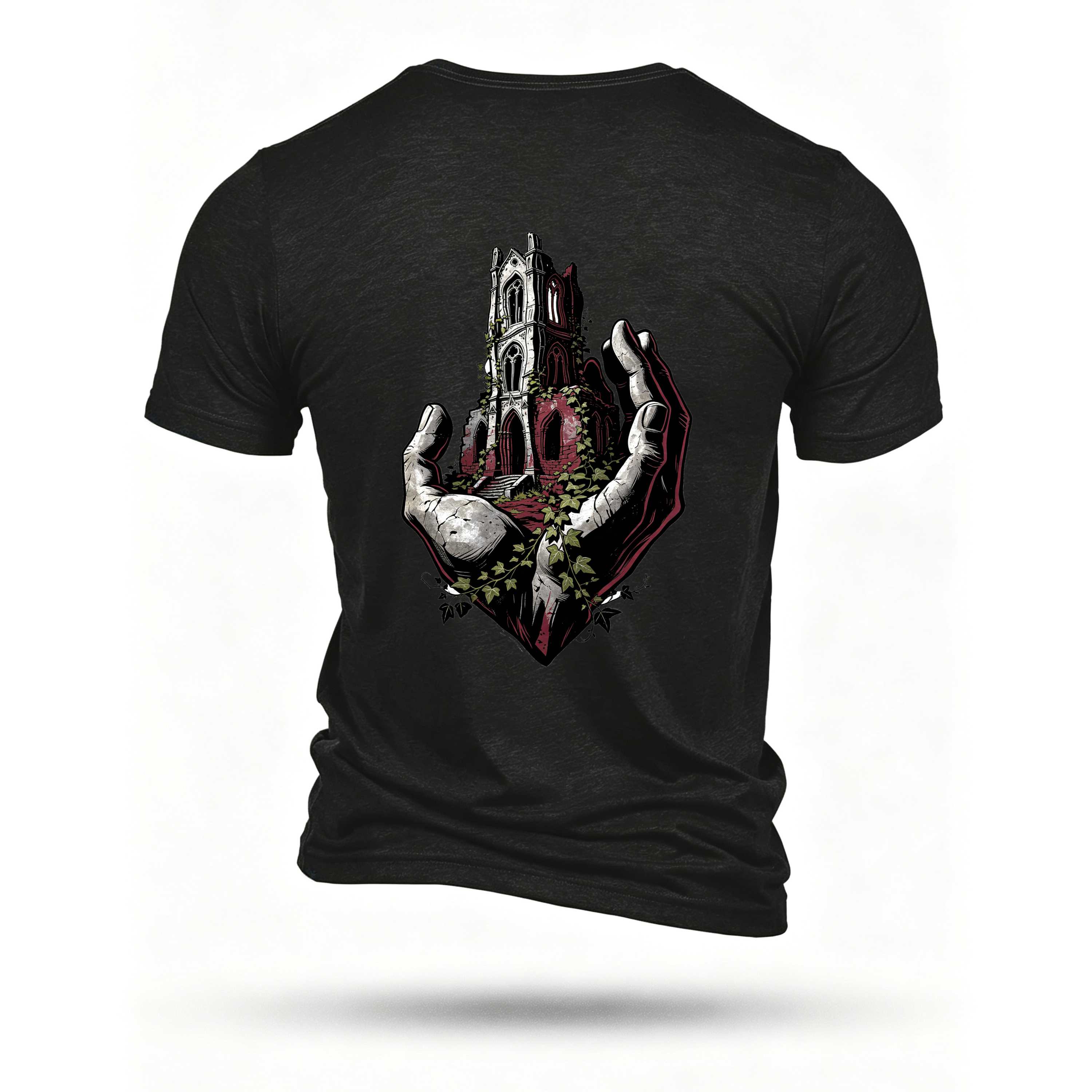 Black T-shirt, back print