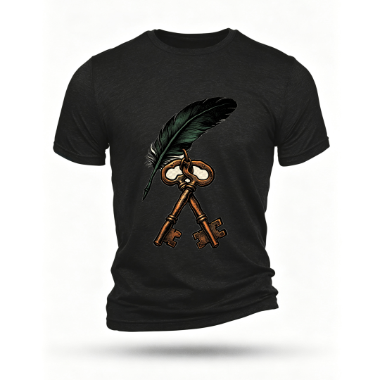Black T-shirt, front print