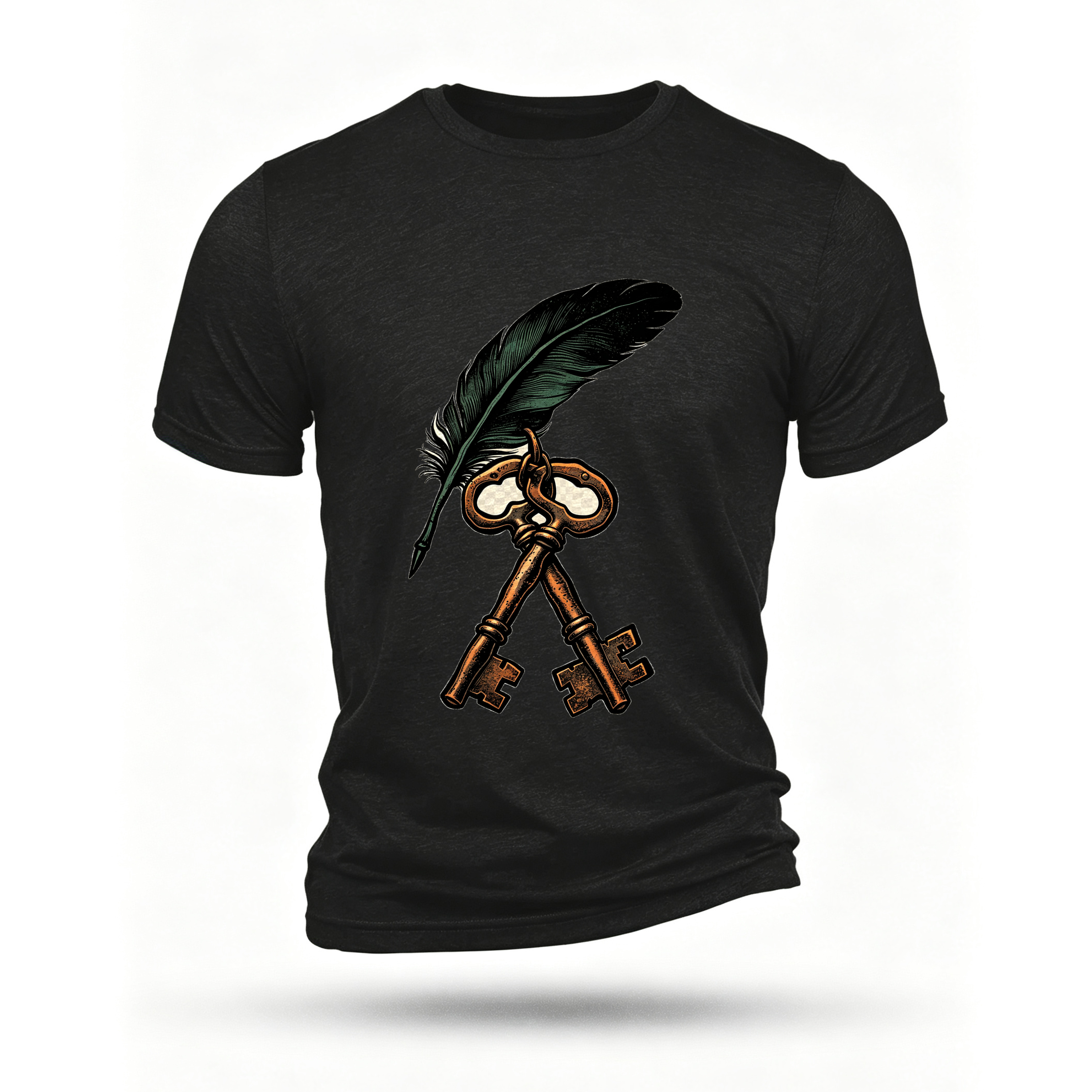 Black T-shirt, front print