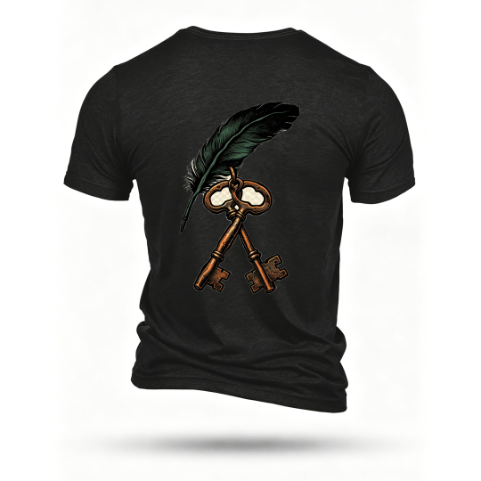 Black T-shirt, back print