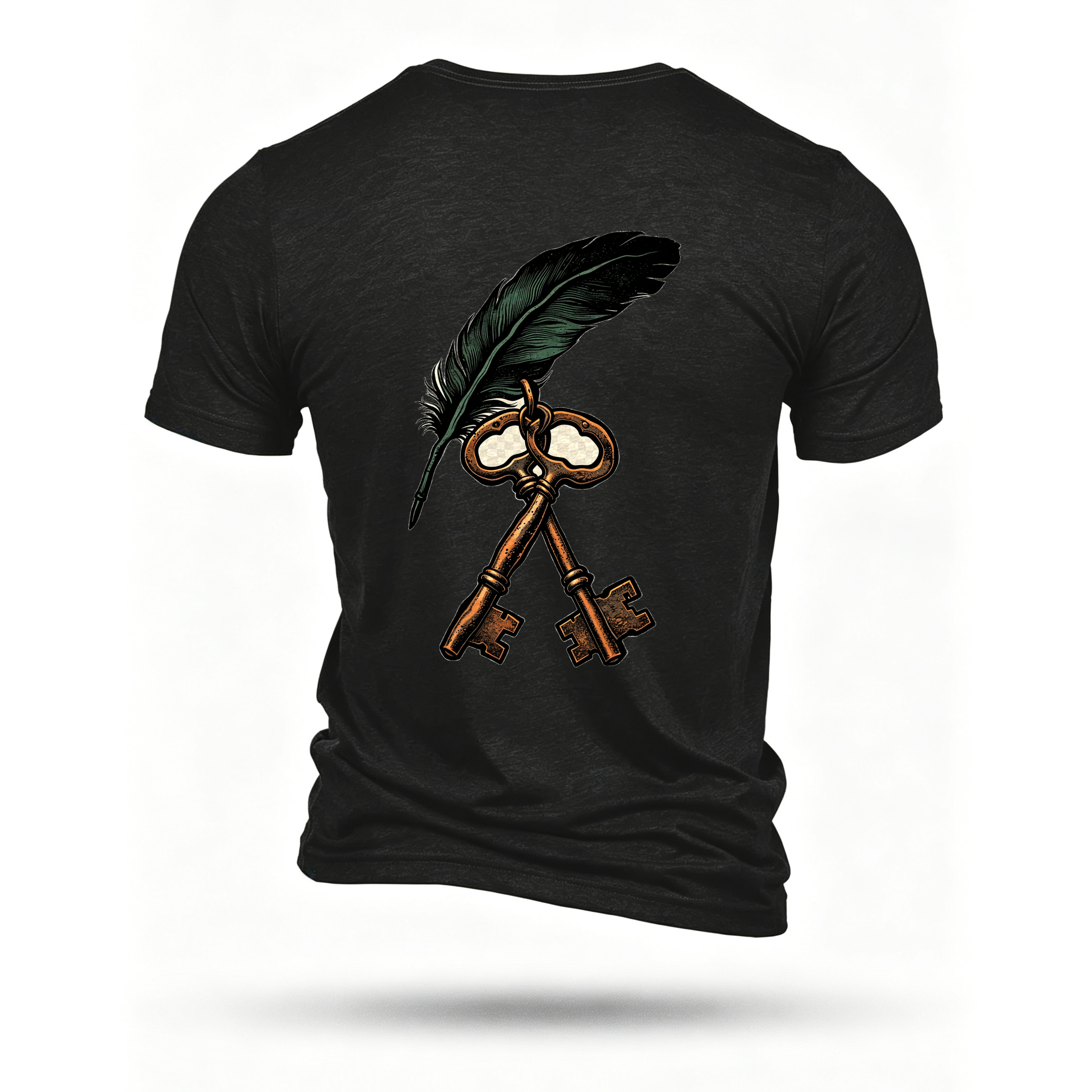 Black T-shirt, back print