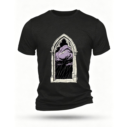 Black T-shirt, front print