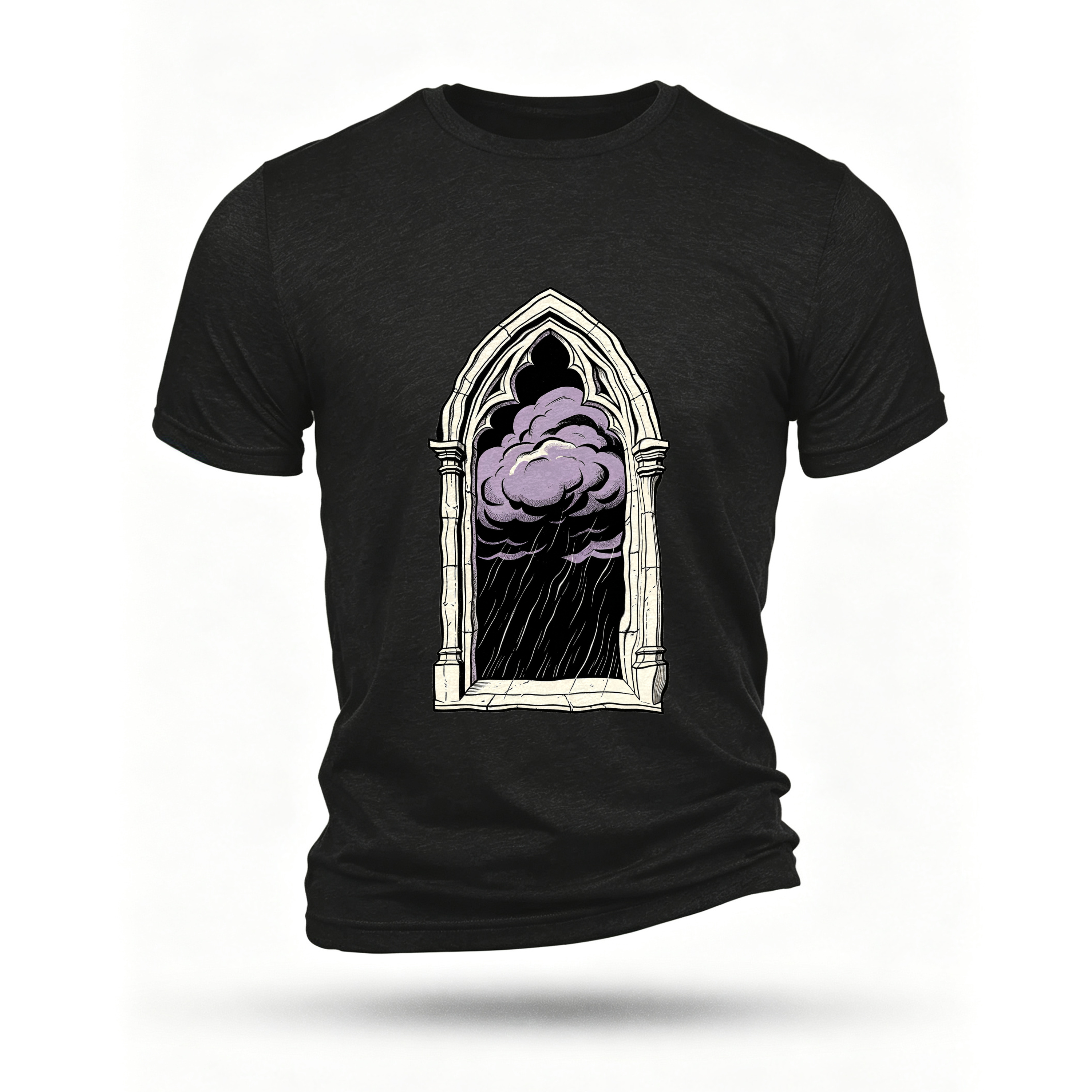 Black T-shirt, front print