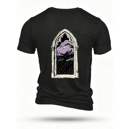 Black T-shirt, back print