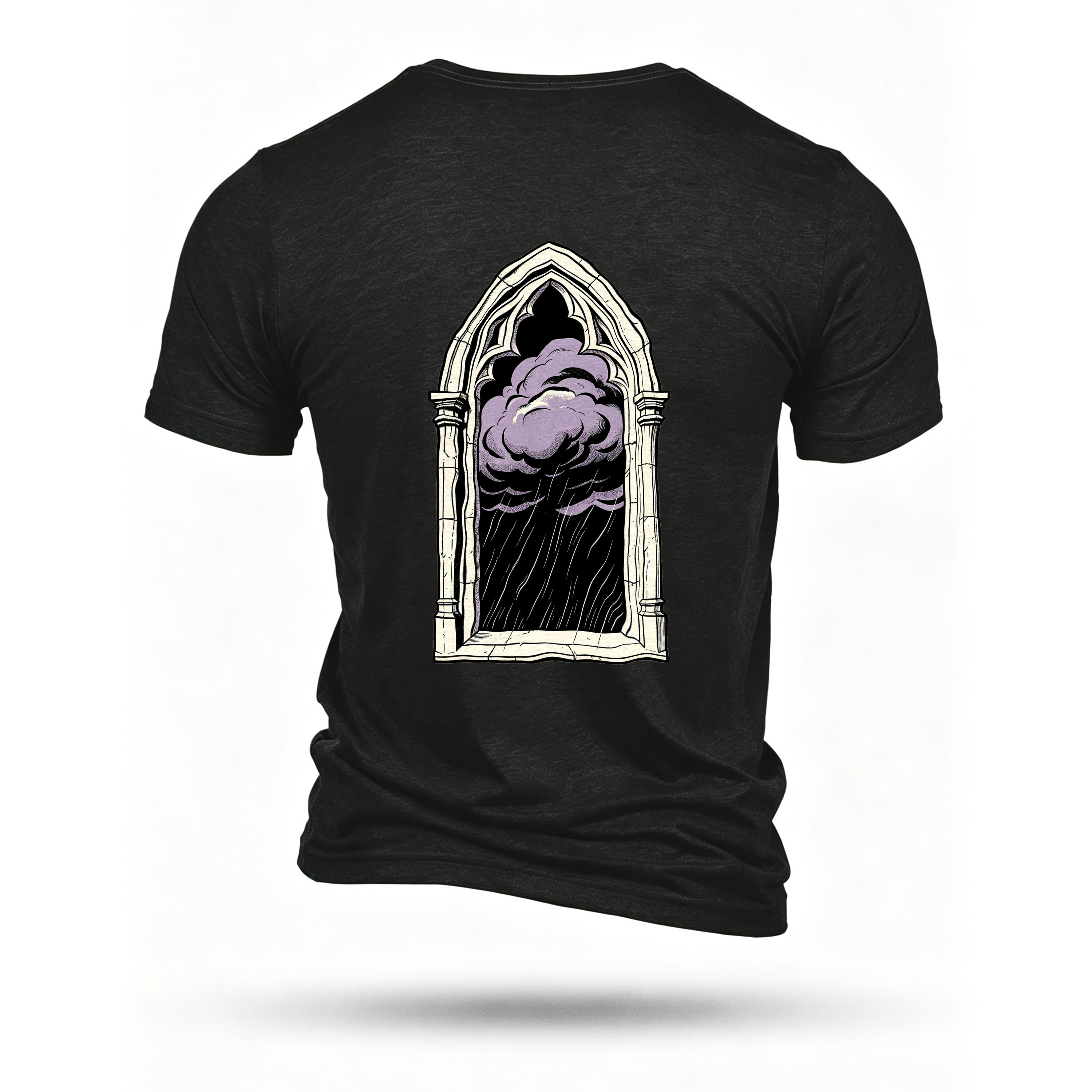 Black T-shirt, back print