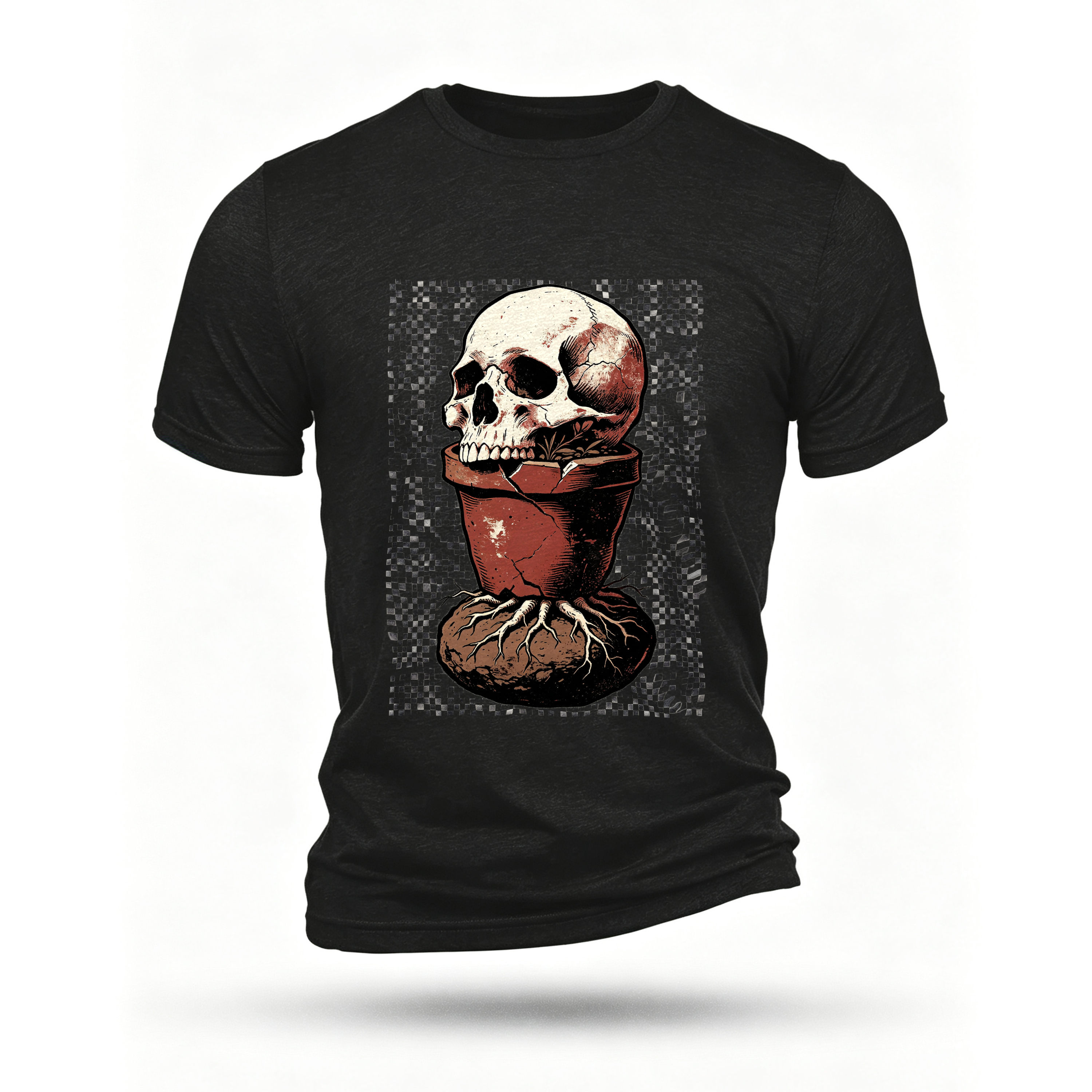 Black T-shirt, front print