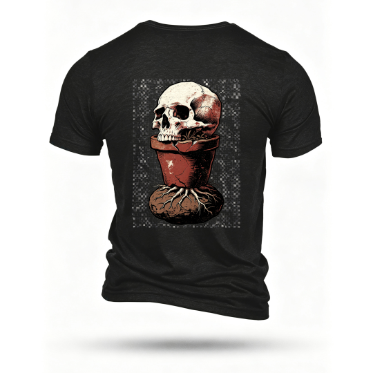 Black T-shirt, back print