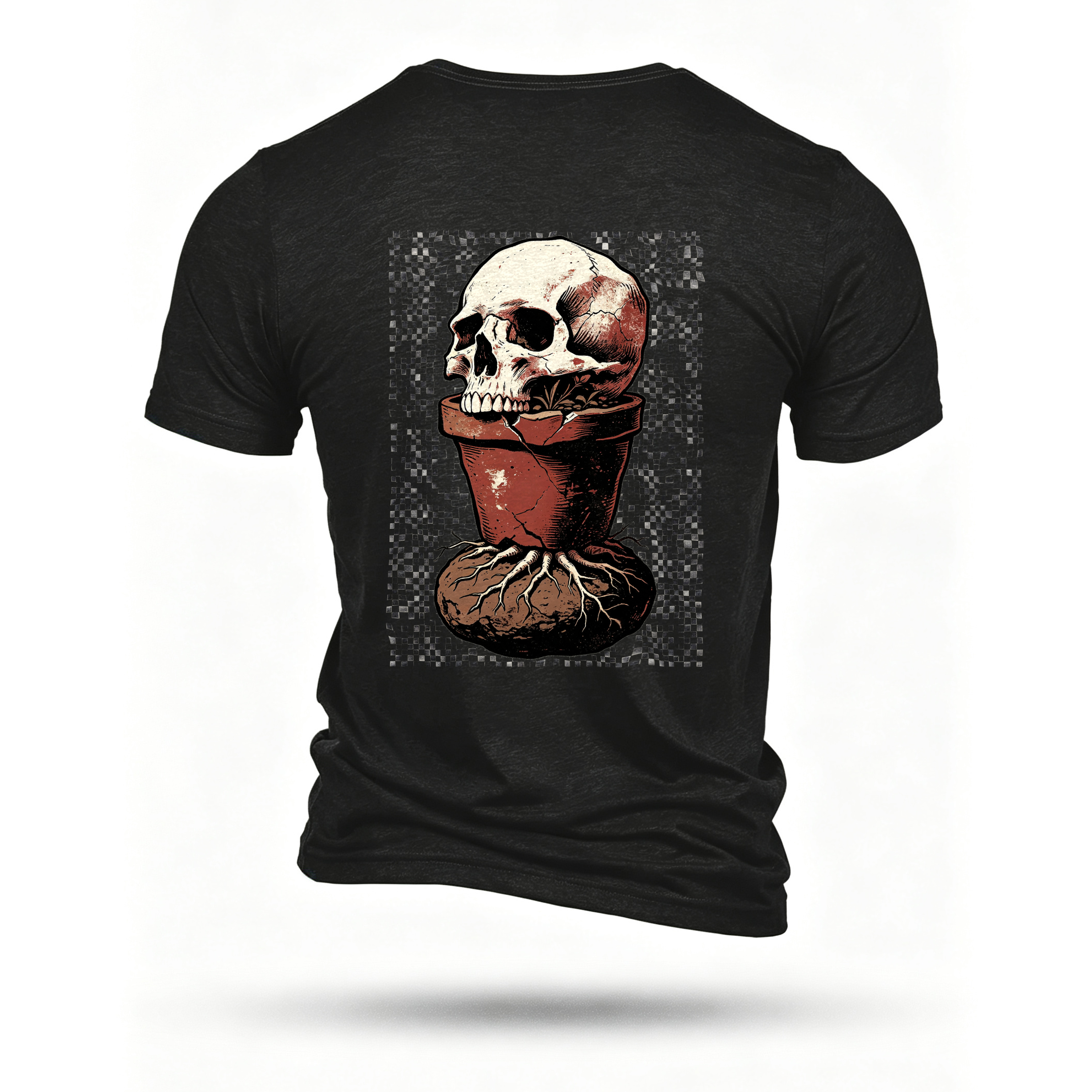 Black T-shirt, back print