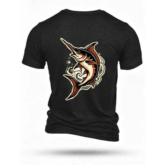 Black T-shirt, back print