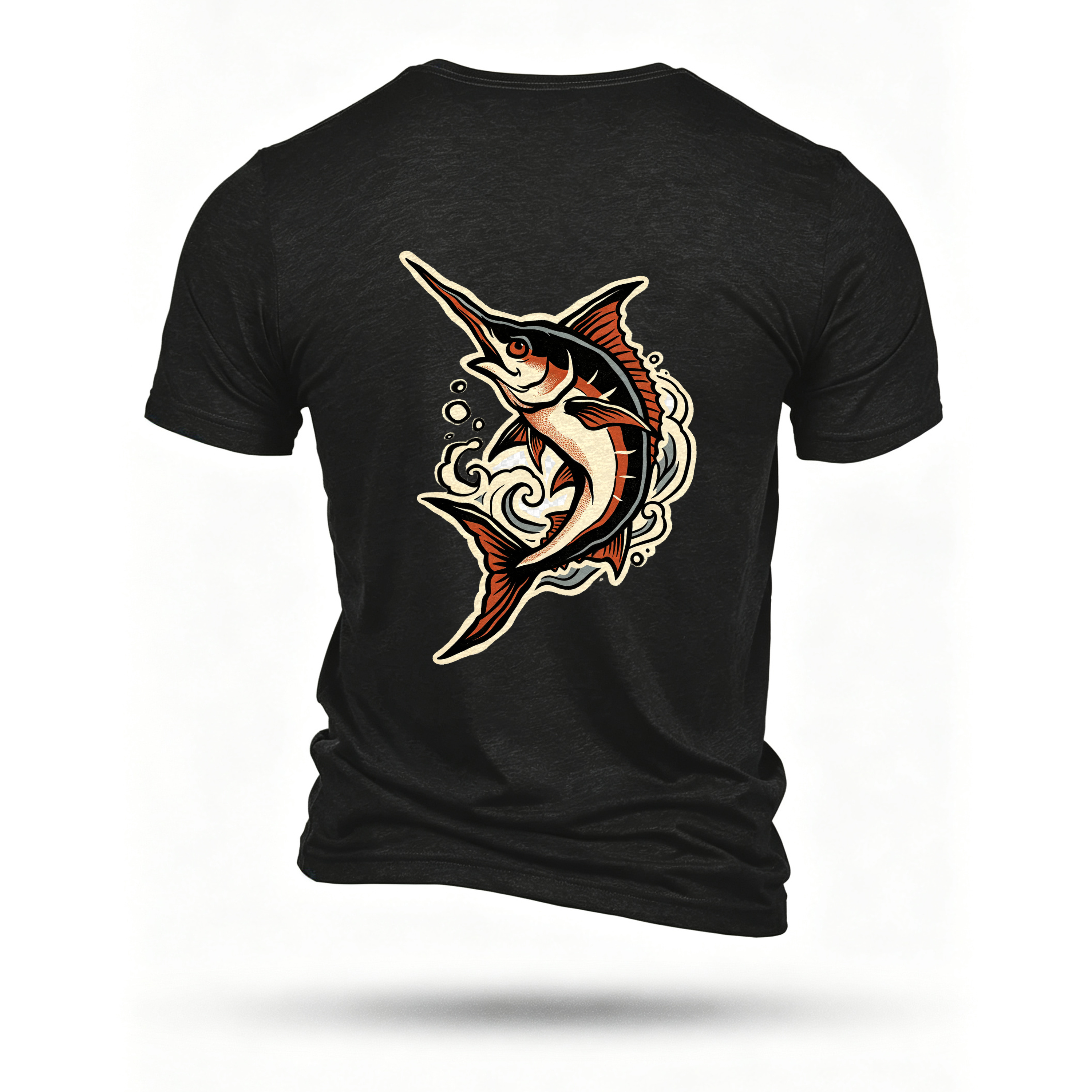 Black T-shirt, back print