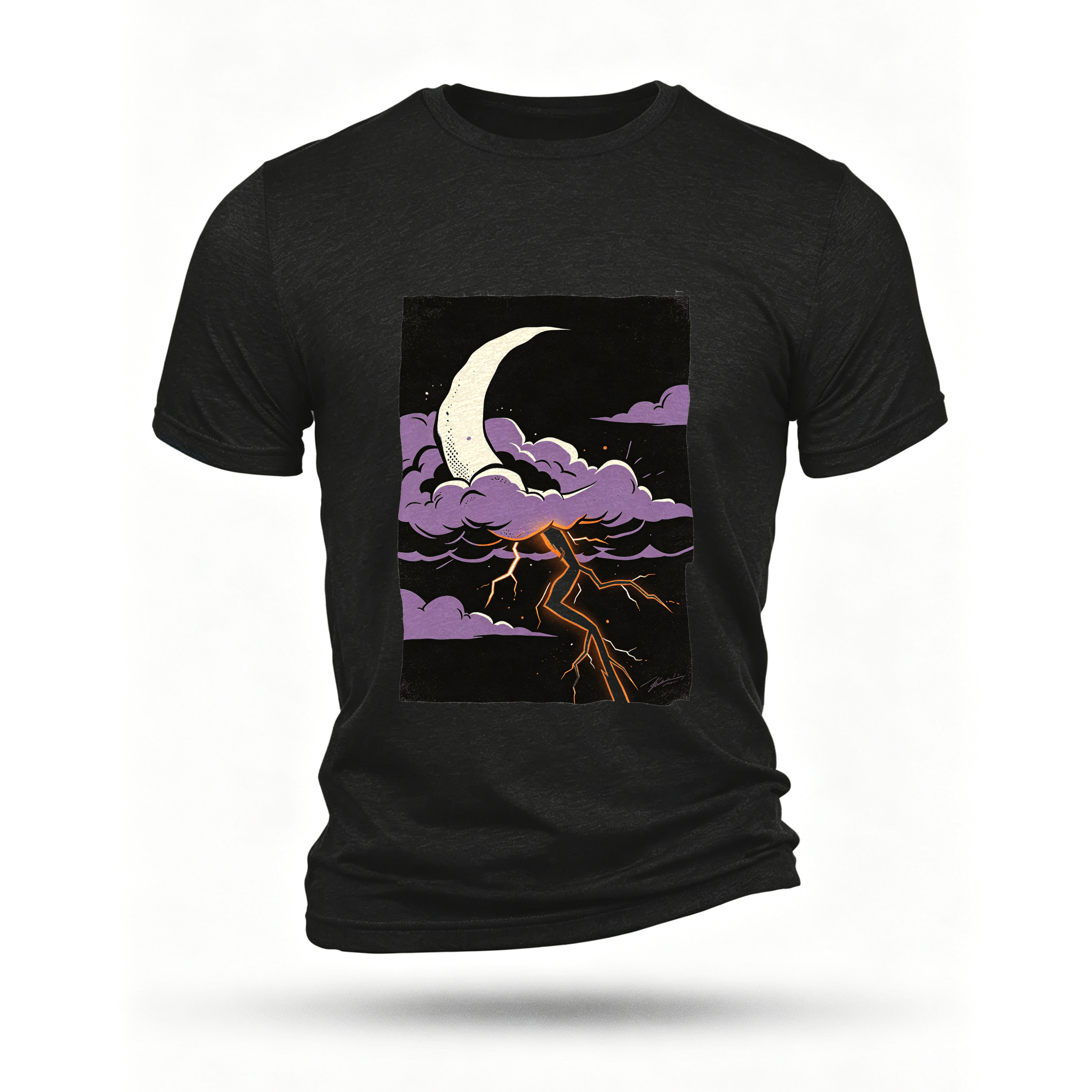 Black T-shirt, front print