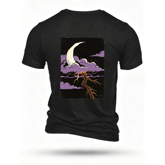 Black T-shirt, back print