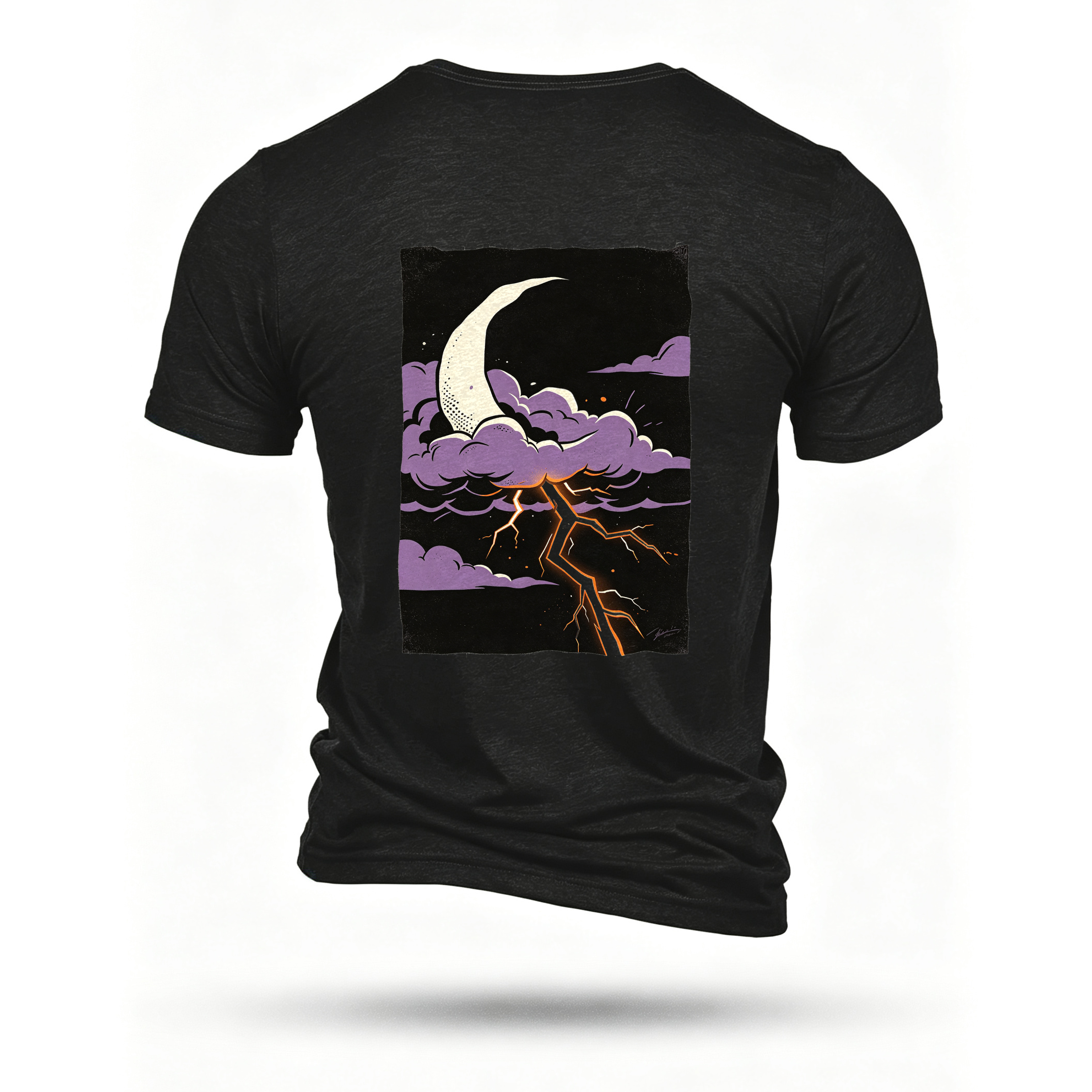 Black T-shirt, back print