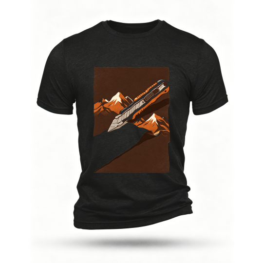 Black T-shirt, front print