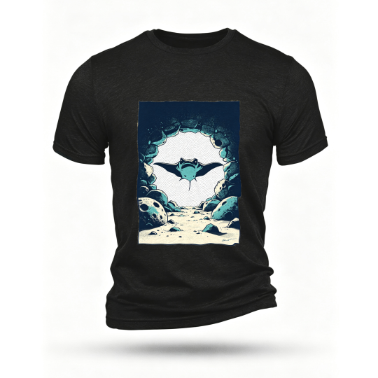 Black T-shirt, front print