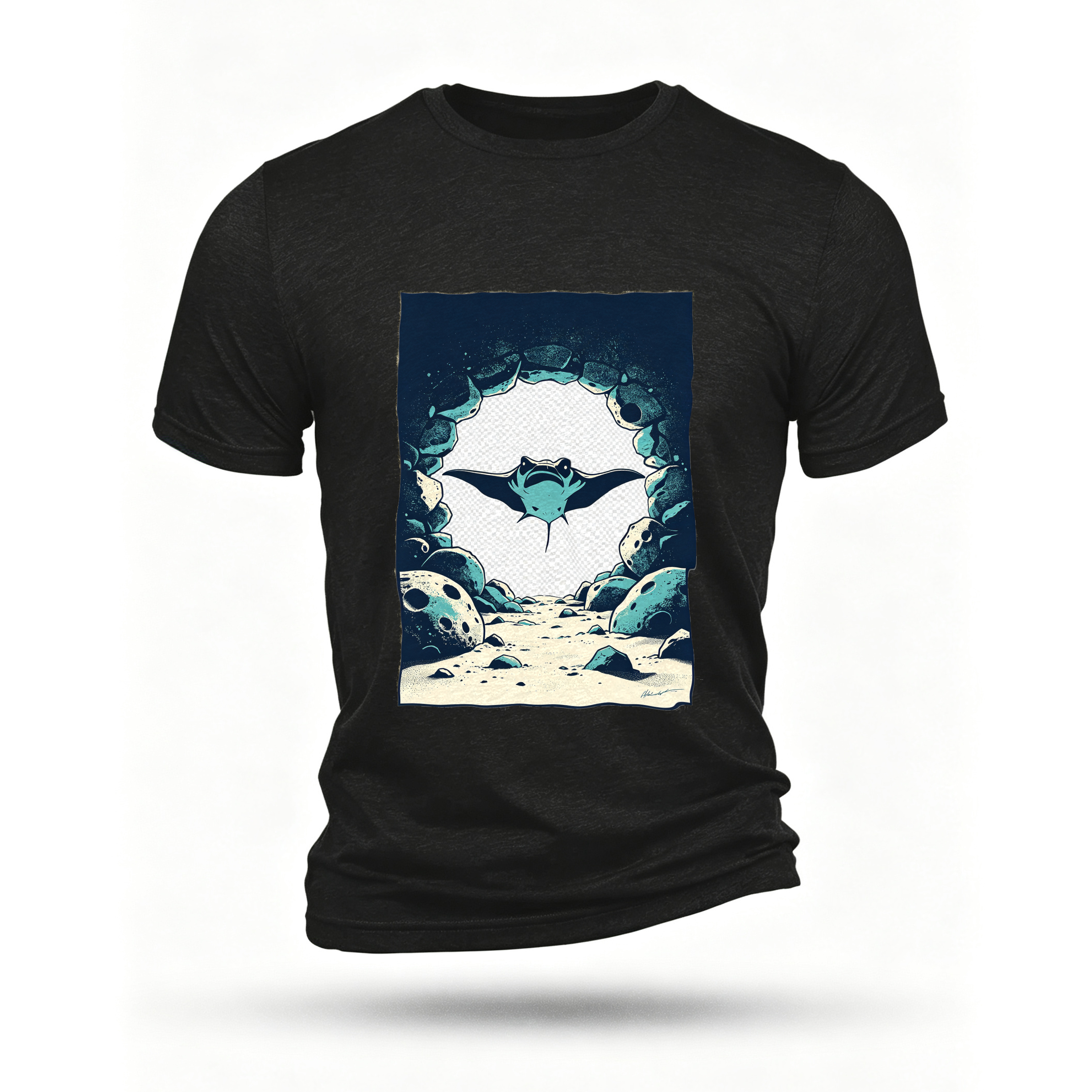 Black T-shirt, front print
