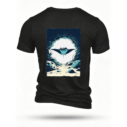 Black T-shirt, back print