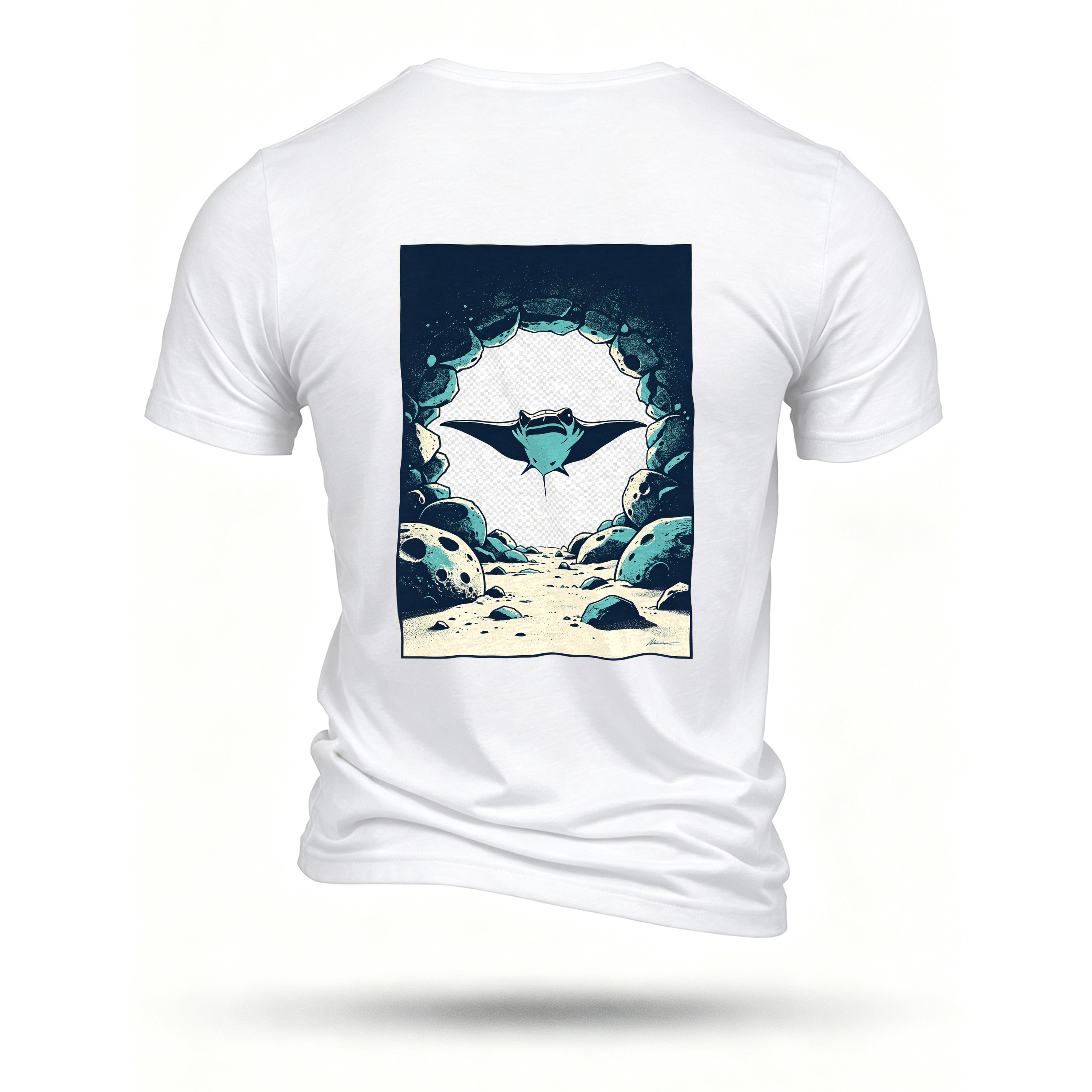 White T-shirt, back print