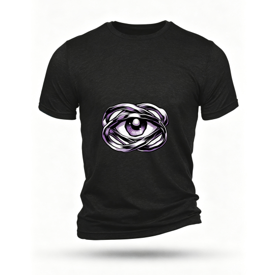 Black T-shirt, front print