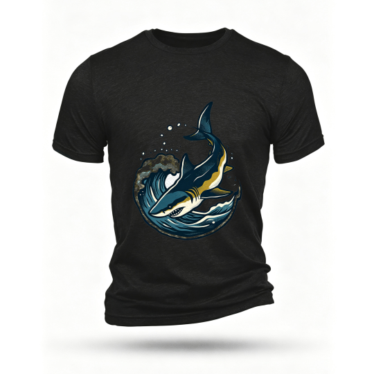 Black T-shirt, front print