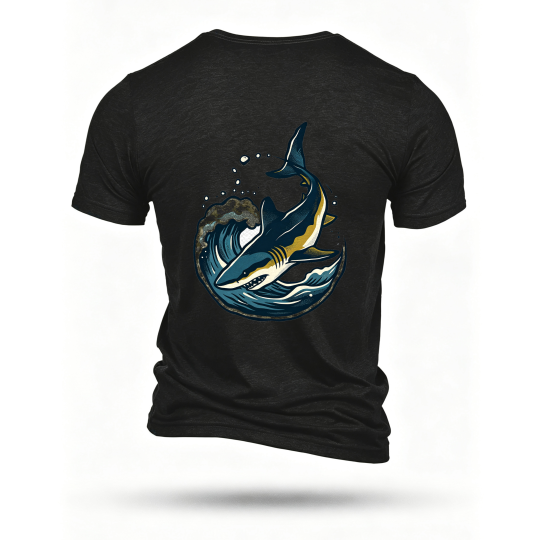 Black T-shirt, back print