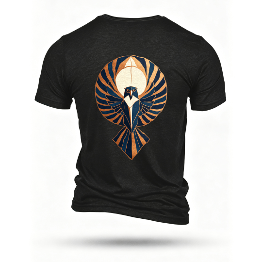 Black T-shirt, back print