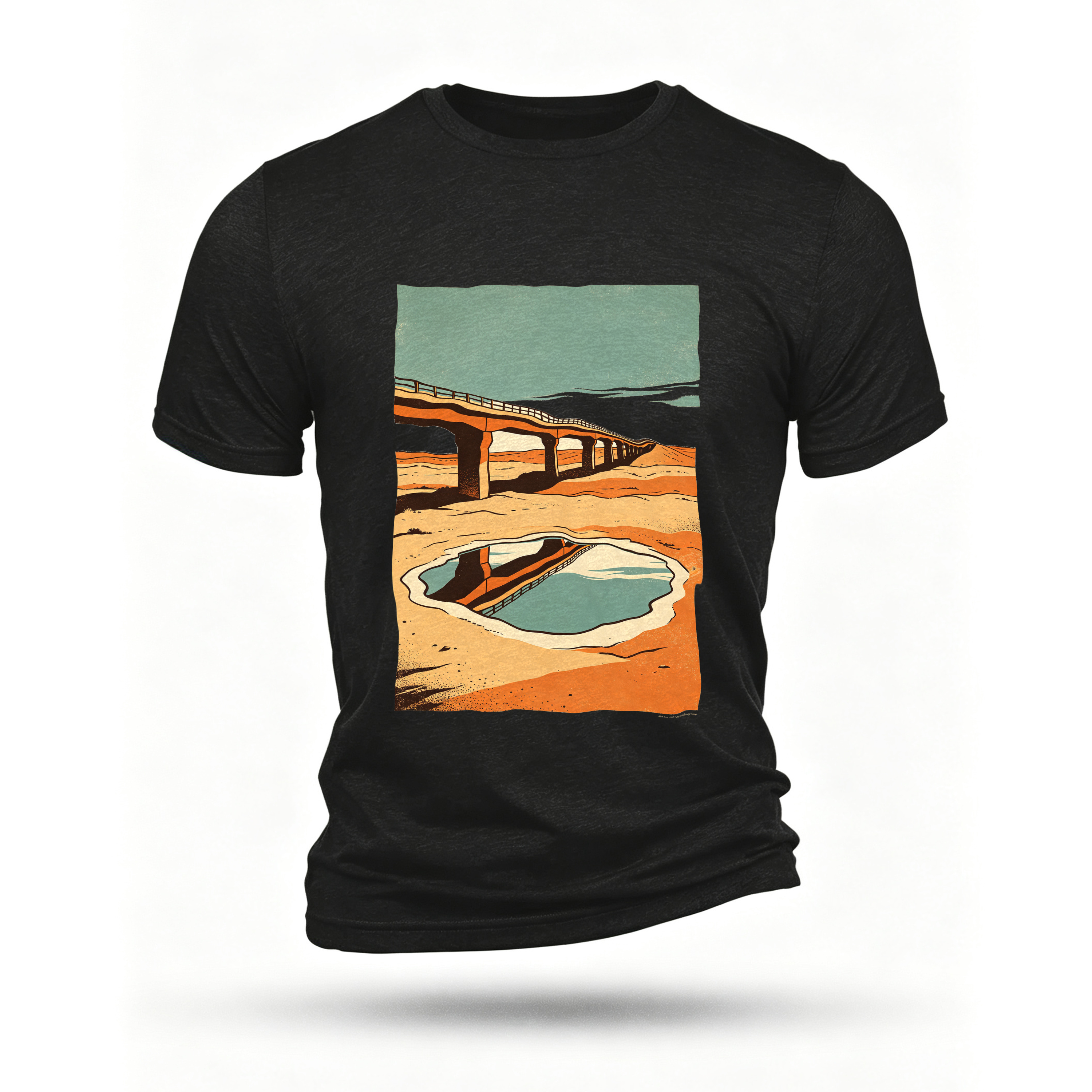 Black T-shirt, front print