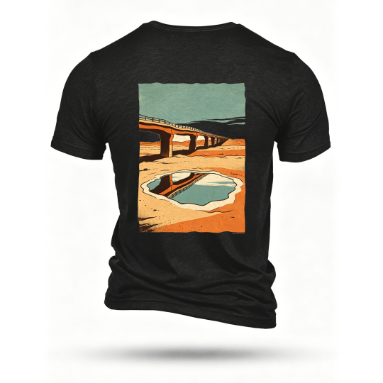 Black T-shirt, back print
