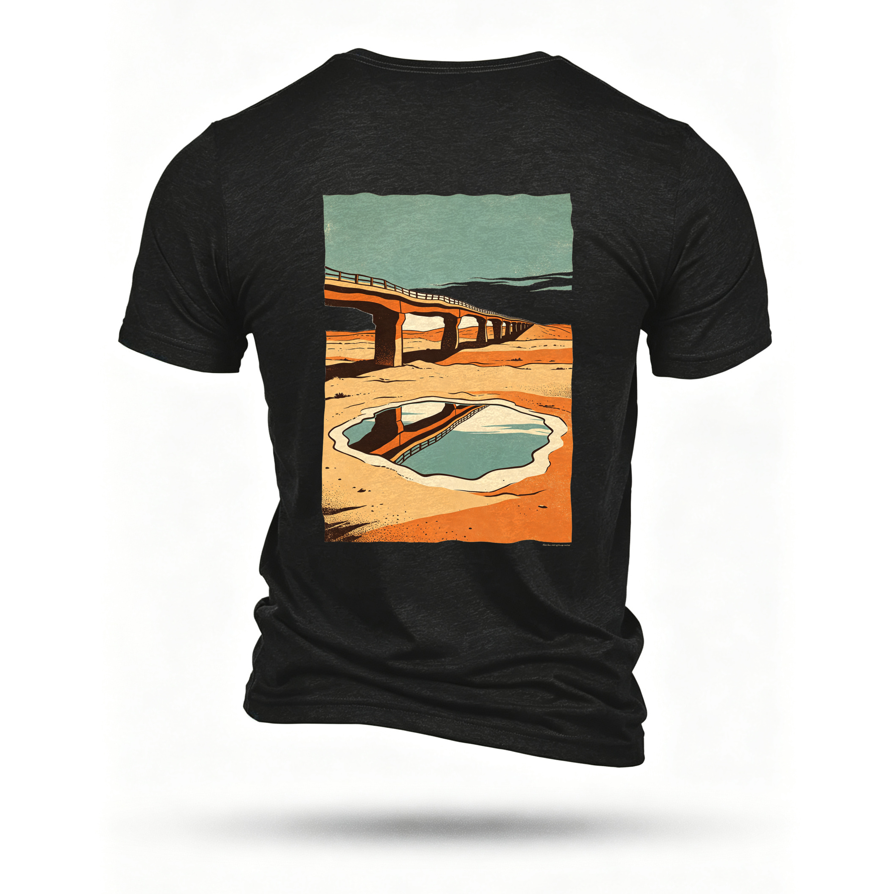 Black T-shirt, back print