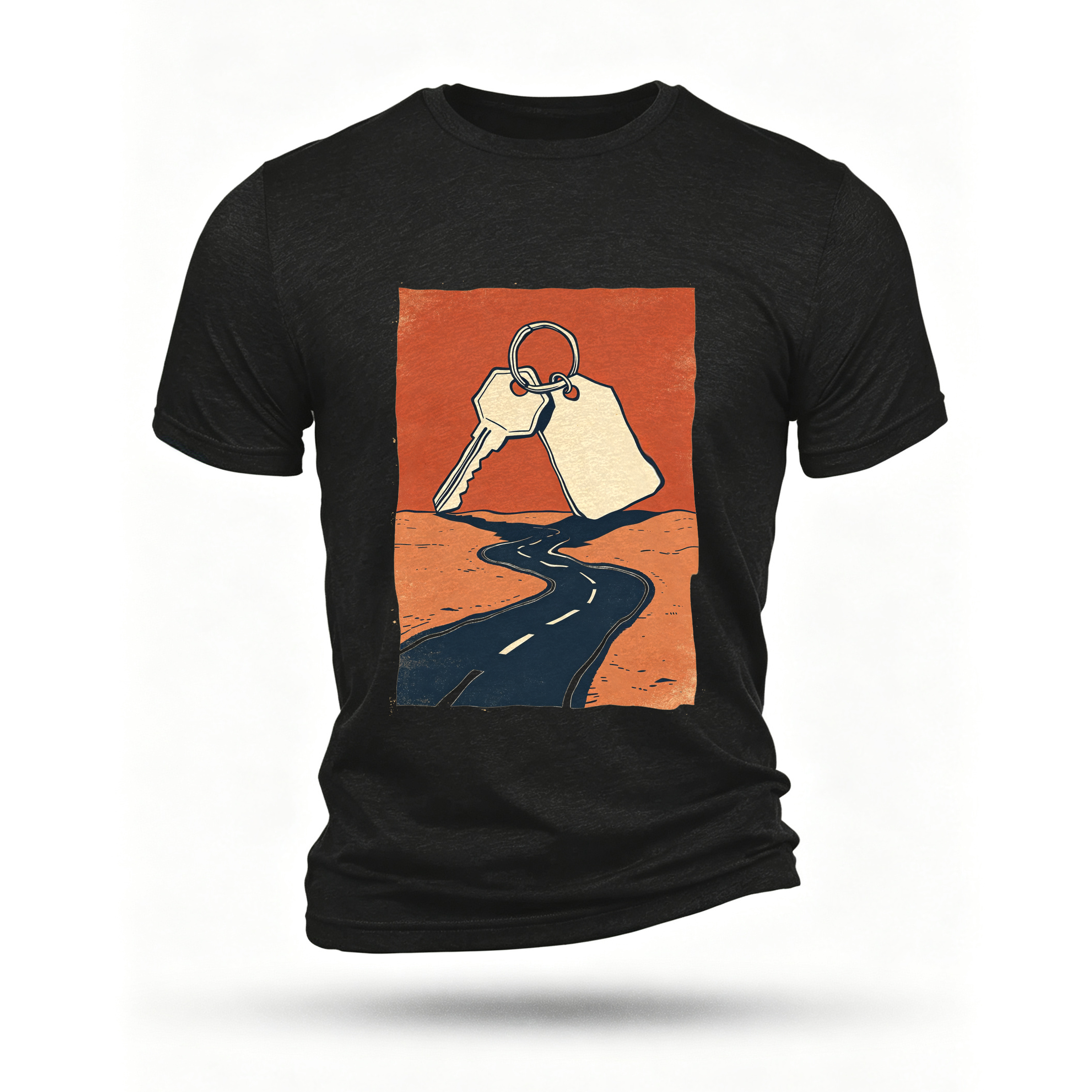 Black T-shirt, front print